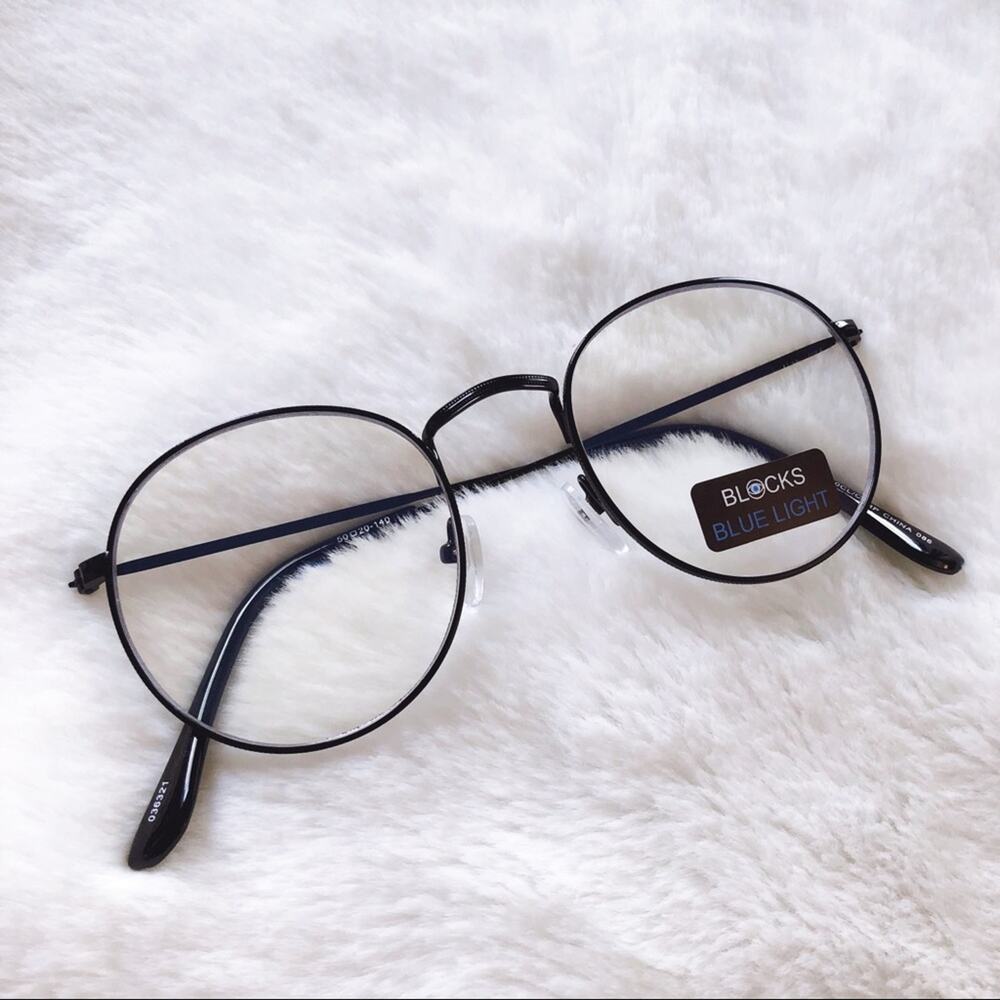 Mai Black Round Computer Blue Light Glasses - Picture 3 of 10